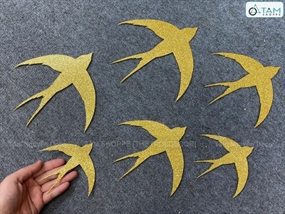 Bầy chim én dán tường trang trí Tết [Bầy 06 con - Tặng keo] TCV-CHIM-03